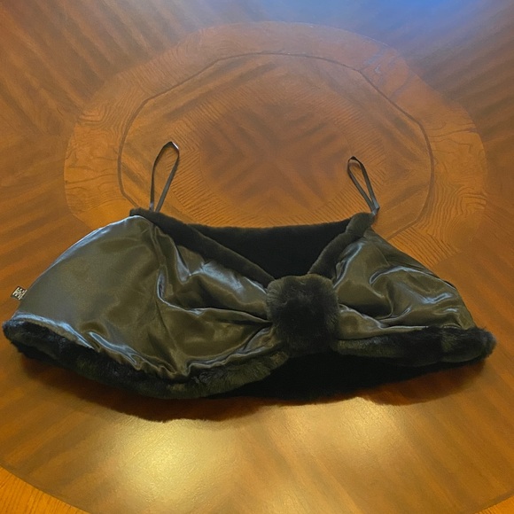 Rachel Zoe Luxurious Black Faux Fur Wrap - Picture 5 of 9